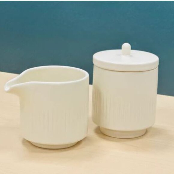 Citrine Creamer & Sugar Stoneware Set - Brand New - Picture 1 of 3